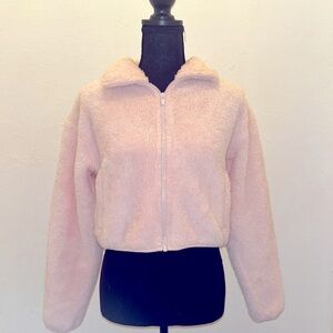 Aritzia Pink Teddy Zip Up Jacket 🩷